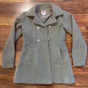 Girls gray tweed jacket dress peacoat. Size XL